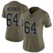 Wholesale Cheap Women's Las Vegas Raiders #64 Richie Incognito Limited Green 2017 Salute to Service Jersey