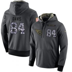 Wholesale Cheap NFL Men\'s Nike Tennessee Titans #84 Corey Davis Stitched Black Anthracite Salute to Service Player Performance Hoodie