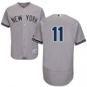 Wholesale Cheap Yankees #11 Brett Gardner Grey Flexbase Authentic Collection Stitched MLB Jersey