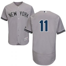 Wholesale Cheap Yankees #11 Brett Gardner Grey Flexbase Authentic Collection Stitched MLB Jersey