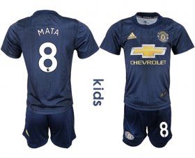 Wholesale Cheap Manchester United #8 Mata Third Kid Soccer Club Jersey