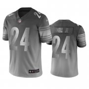 Wholesale Cheap Pittsburgh Steelers #24 Benny Snell Jr. Silver Gray Vapor Limited City Edition NFL Jersey