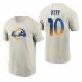 Wholesale Cheap Los Angeles Rams #10 Cooper Kupp Men's Cream 2020 Primary Logo NFL T-Shirt