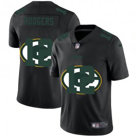 Wholesale Cheap Green Bay Packers #12 Aaron Rodgers Men\'s Nike Team Logo Dual Overlap Limited NFL Jersey Black