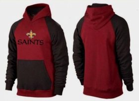 Wholesale Cheap New Orleans Saints Authentic Logo Pullover Hoodie Burgundy Red & Black