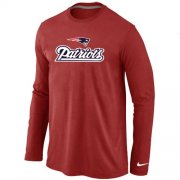 Wholesale Cheap Nike New England Patriots Authentic Logo Long Sleeve T-Shirt Red