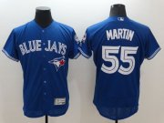 Wholesale Cheap Blue Jays #55 Russell Martin Blue Flexbase Authentic Collection Stitched MLB Jersey