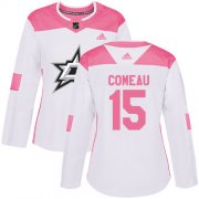Cheap Adidas Stars #15 Blake Comeau White/Pink Authentic Fashion Women's Stitched NHL Jersey