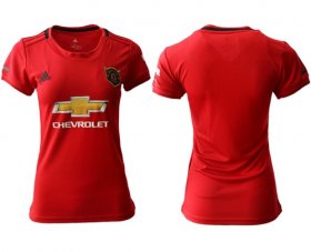 Wholesale Cheap Women\'s Manchester United Blank Red Home Soccer Club Jersey