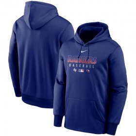 Wholesale Cheap Men\'s Texas Rangers Nike Royal Authentic Collection Therma Performance Pullover Hoodie