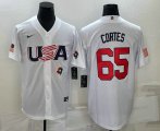Cheap Men's USA Baseball #65 Nestor Cortes 2023 White World Classic Stitched Jerseys
