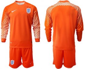 Wholesale Cheap England Blank Orange Long Sleeves Goalkeeper Soccer Country Jersey