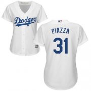 Wholesale Cheap Dodgers #31 Mike Piazza White Home Women's Stitched MLB Jersey