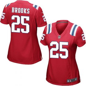 Wholesale Cheap Nike Patriots #25 Terrence Brooks Red Alternate Women\'s Stitched NFL Elite Jersey