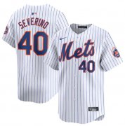 Cheap Men's New York Mets #40 Luis Severino White 2024 Home Limited Stitched Baseball Jersey
