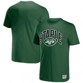 Wholesale Cheap Men\'s New York Jets x Staple Green Logo Lockup T-Shirt