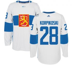 Wholesale Cheap Team Finland #28 Lauri Korpikoski White 2016 World Cup Stitched NHL Jersey