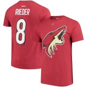 Wholesale Cheap Arizona Coyotes #8 Tobias Rieder Reebok Name & Number T-Shirt Garnet