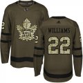 Wholesale Cheap Adidas Maple Leafs #22 Tiger Williams Green Salute to Service Stitched NHL Jersey