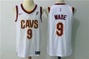 Wholesale Cheap Men's Cleveland Cavaliers #9 Dwyane Wade White 2017-2018 Nike Swingman Goodyear Stitched NBA Jersey