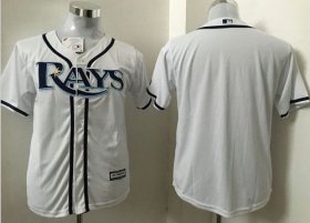 Wholesale Cheap Rays Blank White Cool Base Stitched Youth MLB Jersey