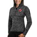 Wholesale Cheap New Jersey Devils Antigua Women's Fortune 1/2-Zip Pullover Sweater Charcoal
