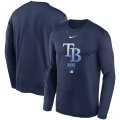 Wholesale Cheap Men's Tampa Bay Rays Nike Navy Authentic Collection Legend Performance Long Sleeve T-Shirt