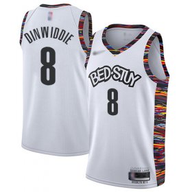 Wholesale Cheap Men\'s Brooklyn Nets #8 Spencer Dinwiddie White Basketball 2019-20 City Edition Jersey