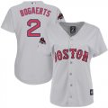 Wholesale Cheap Red Sox #2 Xander Bogaerts Grey Road 2018 World Series Women's Stitched MLB Jersey