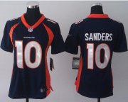 Wholesale Cheap Nike Broncos #10 Emmanuel Sanders Blue Alternate Women's Stitched NFL New Elite Jersey