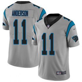 Wholesale Cheap Men\'s Nike Panthers #11 Robby Anderson Silver Stitched NFL Limited Inverted Legend Jersey