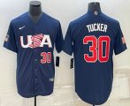 Cheap Men's USA Baseball #30 Kyle Tucker Number 2023 Navy World Baseball Classic Stitched Jerseys
