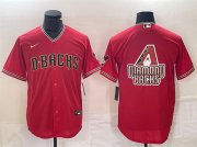 Men's Arizona Diamondbacks Red Team Big Logo Cool Base Stitched Baseball Jerseys
