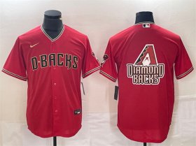 Men\'s Arizona Diamondbacks Red Team Big Logo Cool Base Stitched Baseball Jerseys