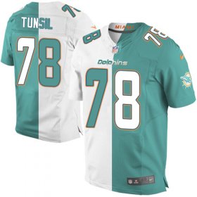 Wholesale Cheap Nike Dolphins #78 Laremy Tunsil Aqua Green/White Men\'s Stitched NFL Elite Split Jersey
