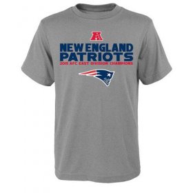 Wholesale Cheap Youth New England Patriots Heather Gray 2015 AFC North Division Champions Next Level T-Shirt