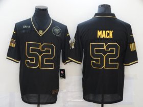 Wholesale Cheap Men\'s Chicago Bears #52 Khalil Mack Black Gold 2020 Salute To Service Stitched NFL Nike Limited Jersey