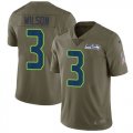 Wholesale Cheap Nike Seahawks #3 Russell Wilson Olive Men's Stitched NFL Limited 2017 Salute to Service Jersey