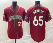 Cheap Mens Mexico Baseball #65 Giovanny Gallegos Number 2023 Red World Classic Stitched Jersey