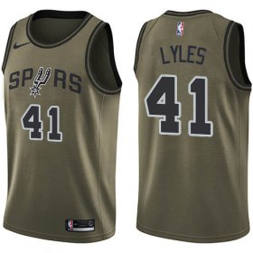 Wholesale Cheap Nike Spurs #41 Trey Lyles Green NBA Swingman Salute to Service Jersey