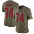 Wholesale Cheap Nike 49ers #74 Joe Staley Olive Men's Stitched NFL Limited 2017 Salute to Service Jersey