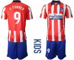 Wholesale Cheap Youth 2020-2021 club Atletico Madrid home 9 red Soccer Jerseys