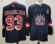 Wholesale Cheap Men's New York Rangers #93 Mika Zibanejad Navy Blue Adidas 2020-21 Stitched NHL Jersey