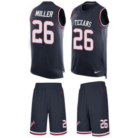 Wholesale Cheap Nike Texans #26 Lamar Miller Navy Blue Team Color Men\'s Stitched NFL Limited Tank Top Suit Jersey