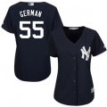 Wholesale Cheap Yankees #55 Domingo German Navy Blue Alternate Women's Stitched MLB Jersey