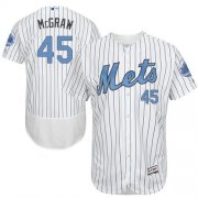 Wholesale Cheap Mets #45 Tug McGraw White(Blue Strip) Flexbase Authentic Collection Father's Day Stitched MLB Jersey