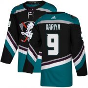Wholesale Cheap Adidas Ducks #9 Paul Kariya Black/Teal Alternate Authentic Stitched NHL Jersey