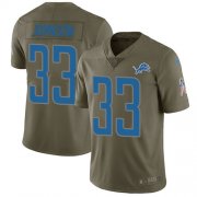 Wholesale Cheap Nike Lions #33 Kerryon Johnson Olive Men's Stitched NFL Limited 2017 Salute To Service Jersey