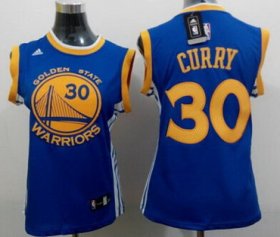 Wholesale Cheap Golden State Warriors #30 Stephen Curry 2014 New Blue Womens Jersey
