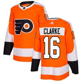 Wholesale Cheap Adidas Flyers #16 Bobby Clarke Orange Home Authentic Stitched NHL Jersey